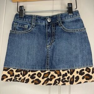 Gymboree Denim Skirt with Leopard details